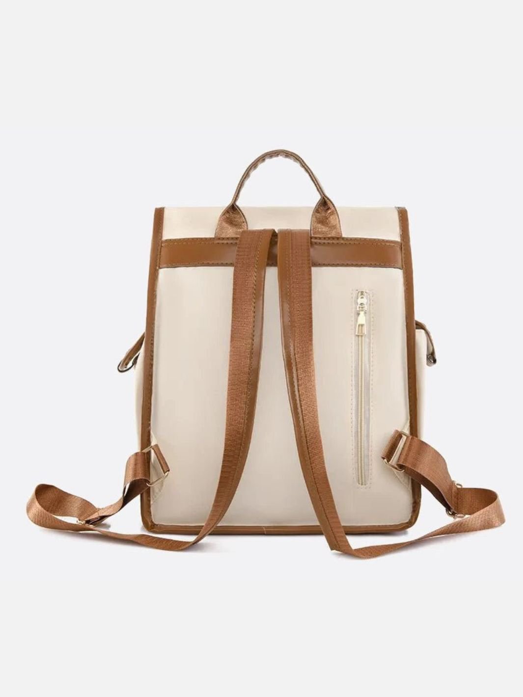 Preston Canvas Backpack – Two-Tone Drawstring Rucksack with Faux Leather Trim