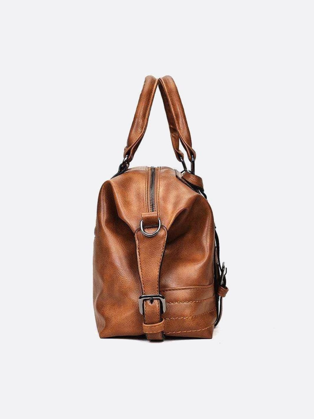 Retro Camel PU Leather Handbag – Vintage Style Shoulder Bag