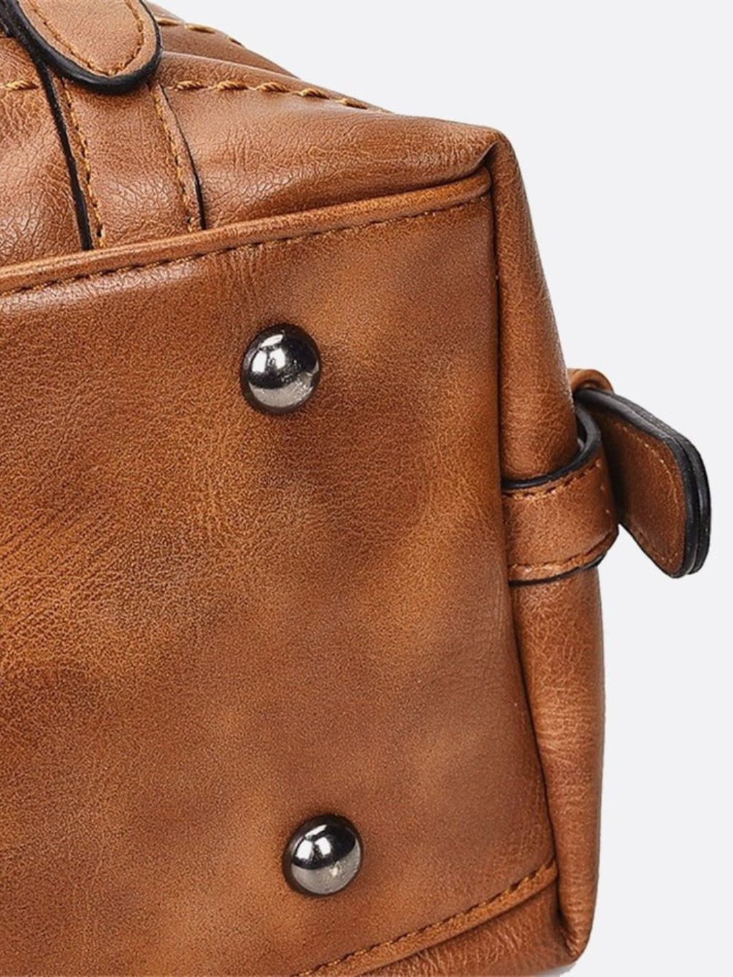Retro Camel PU Leather Handbag – Vintage Style Shoulder Bag