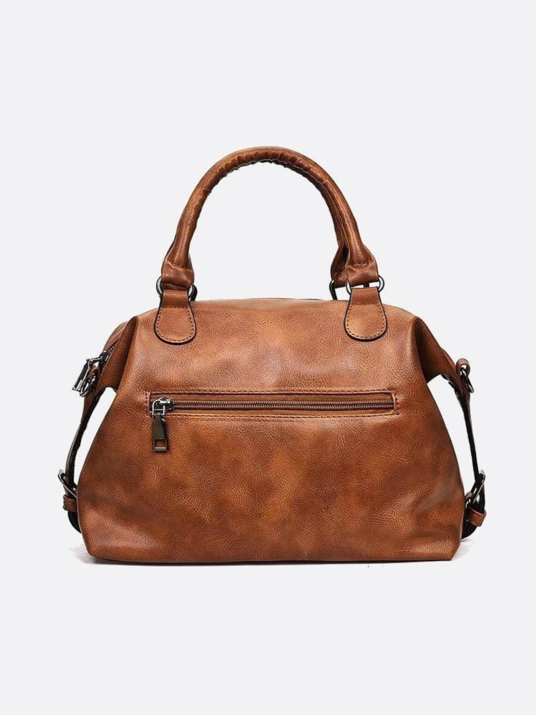Retro Camel PU Leather Handbag – Vintage Style Shoulder Bag