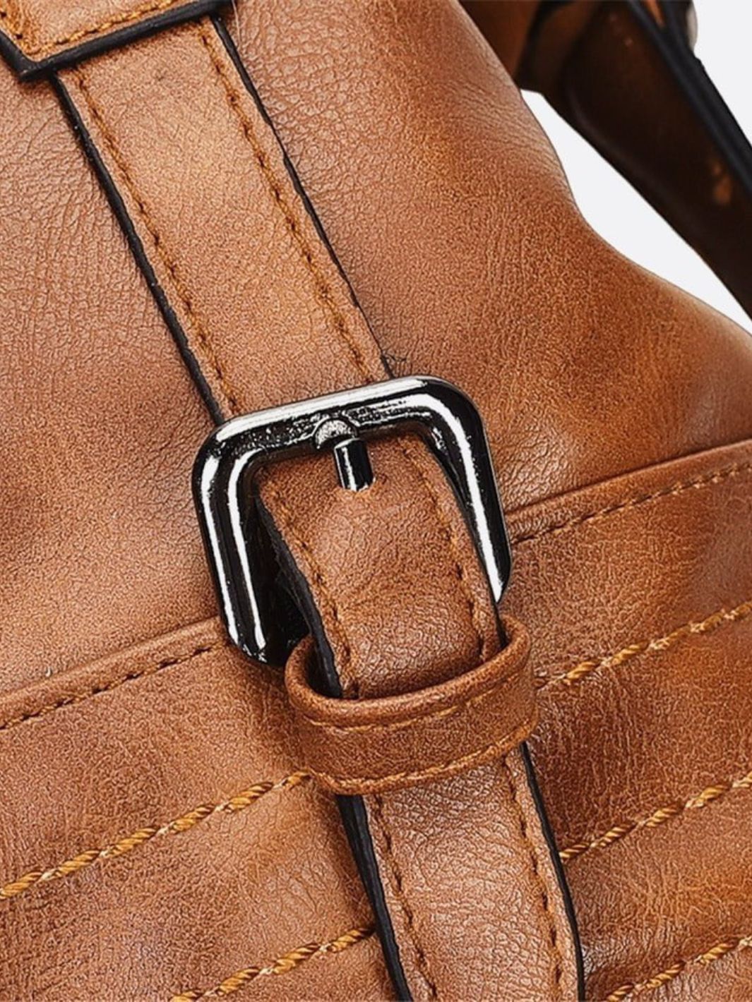 Retro Camel PU Leather Handbag – Vintage Style Shoulder Bag