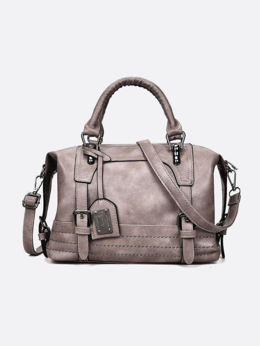 Retro Camel PU Leather Handbag – Vintage Style Shoulder Bag