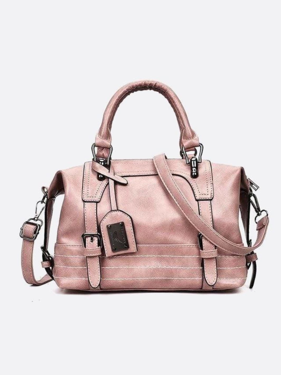 Retro Camel PU Leather Handbag – Vintage Style Shoulder Bag