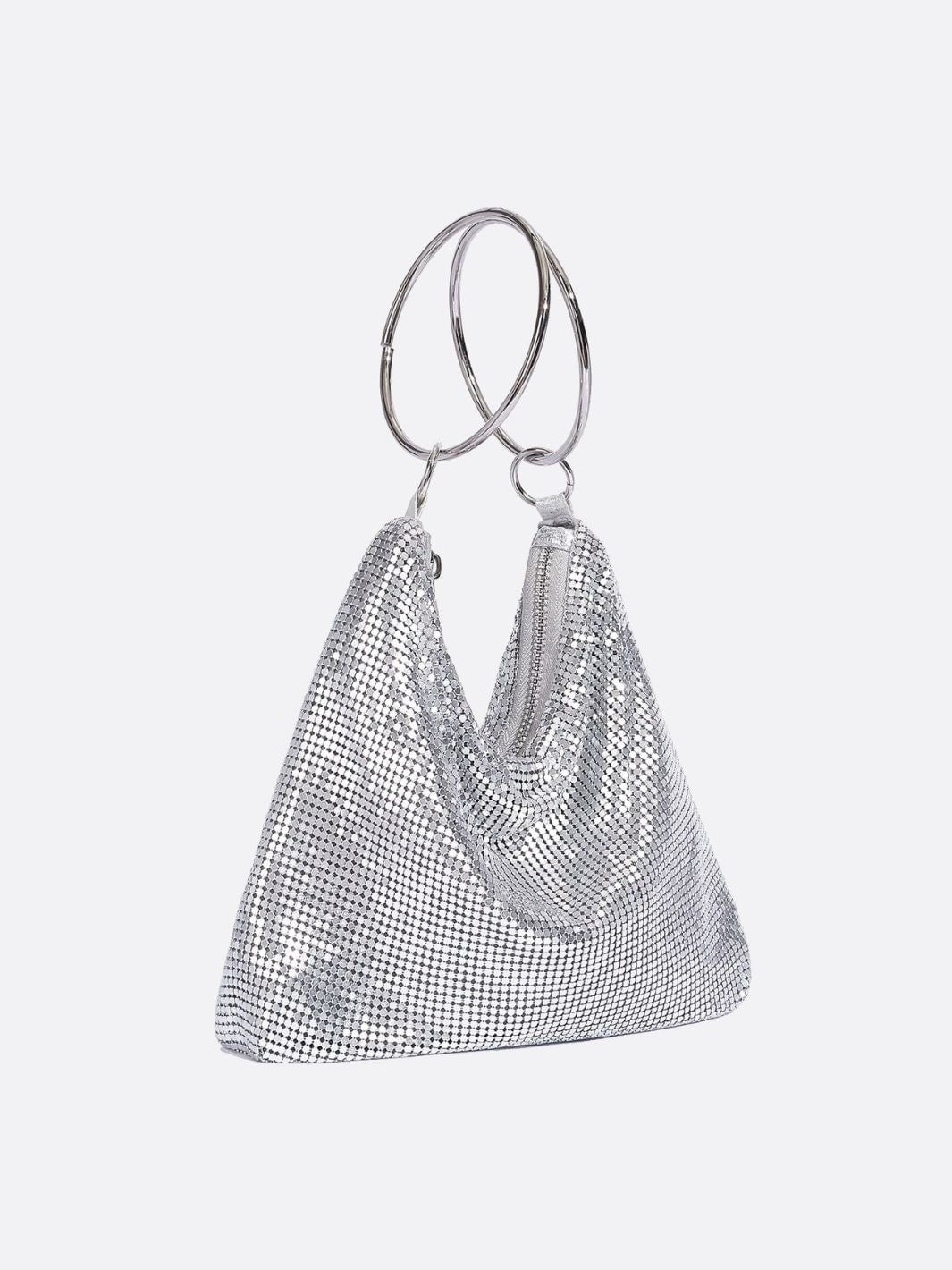 Nova Chainmail Evening Bag – Metallic Mesh Party Purse with Ring Handles