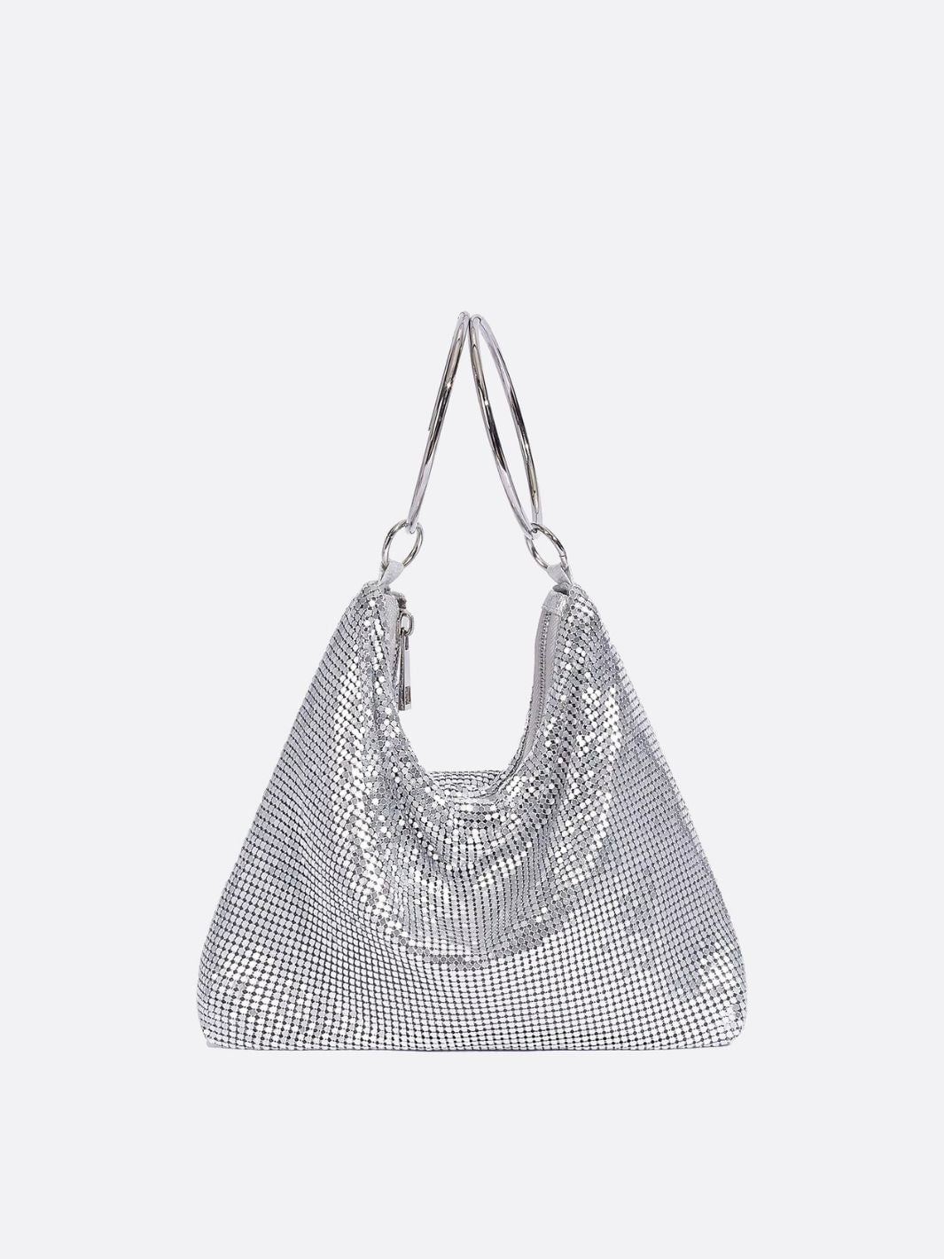 Nova Chainmail Evening Bag – Metallic Mesh Party Purse with Ring Handles