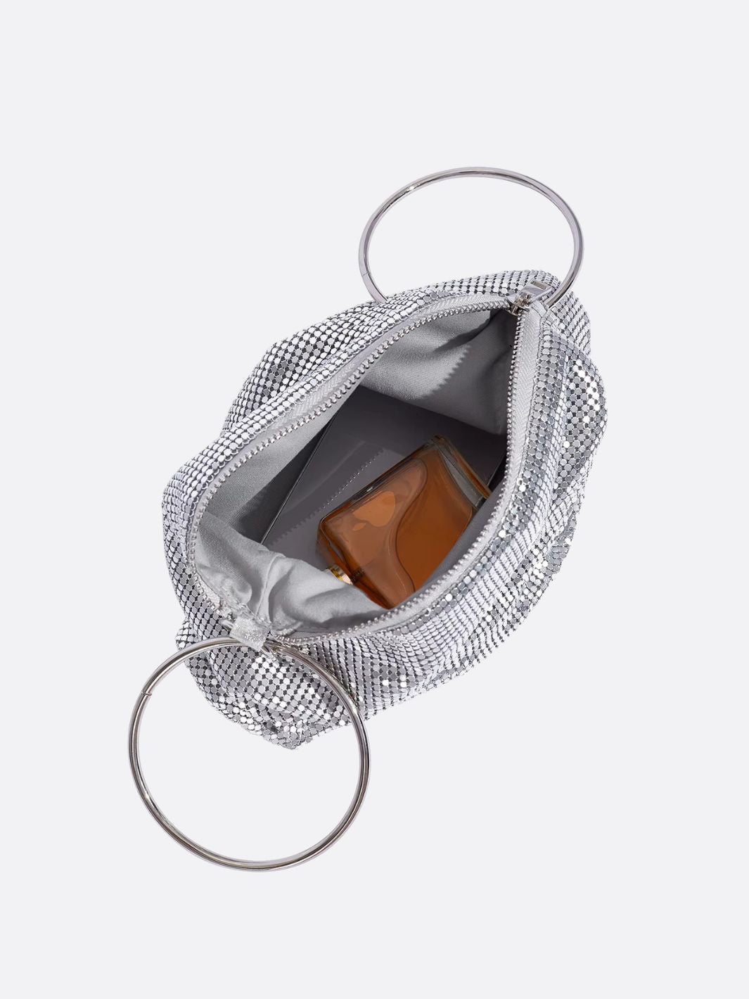 Nova Chainmail Evening Bag – Metallic Mesh Party Purse with Ring Handles