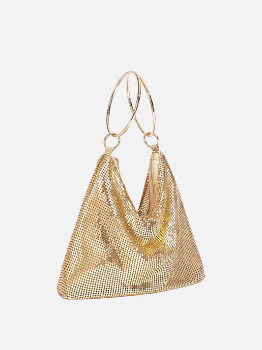 Mesh Handbag – Shimmer Evening Ring Handle Purse