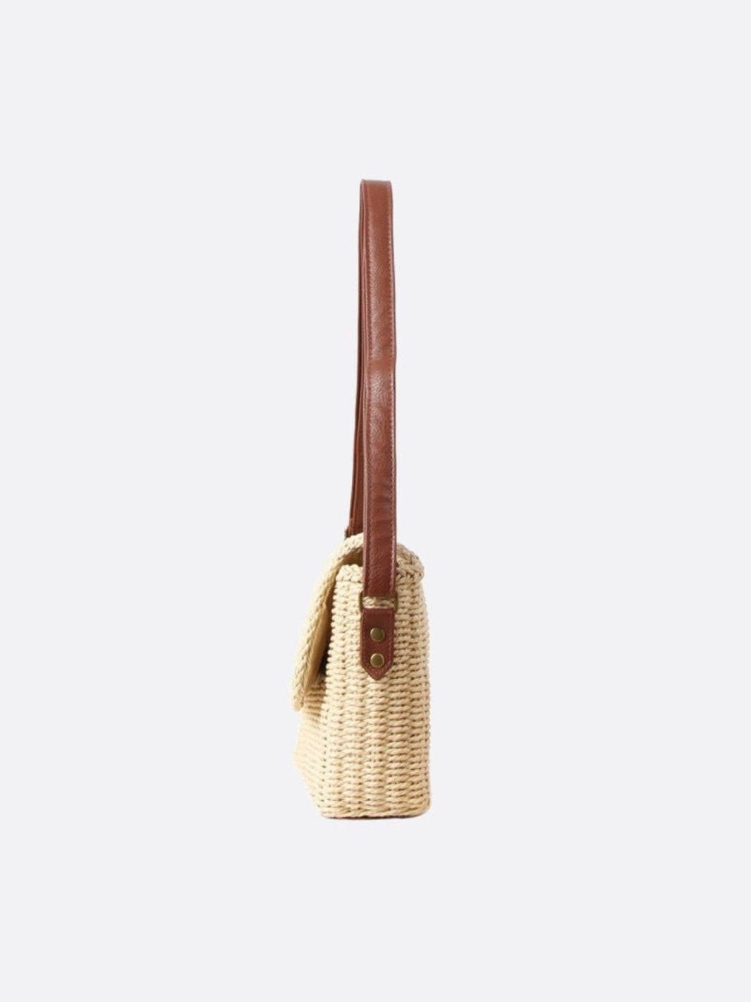 Rectangular Woven Shoulder Bag