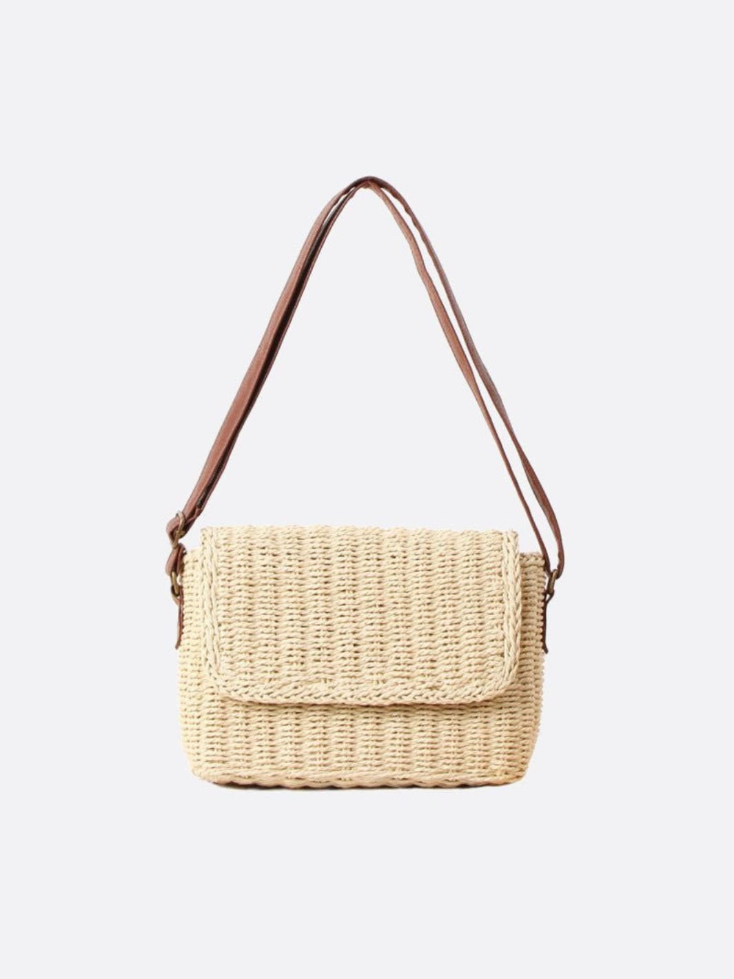 Rectangular Woven Shoulder Bag