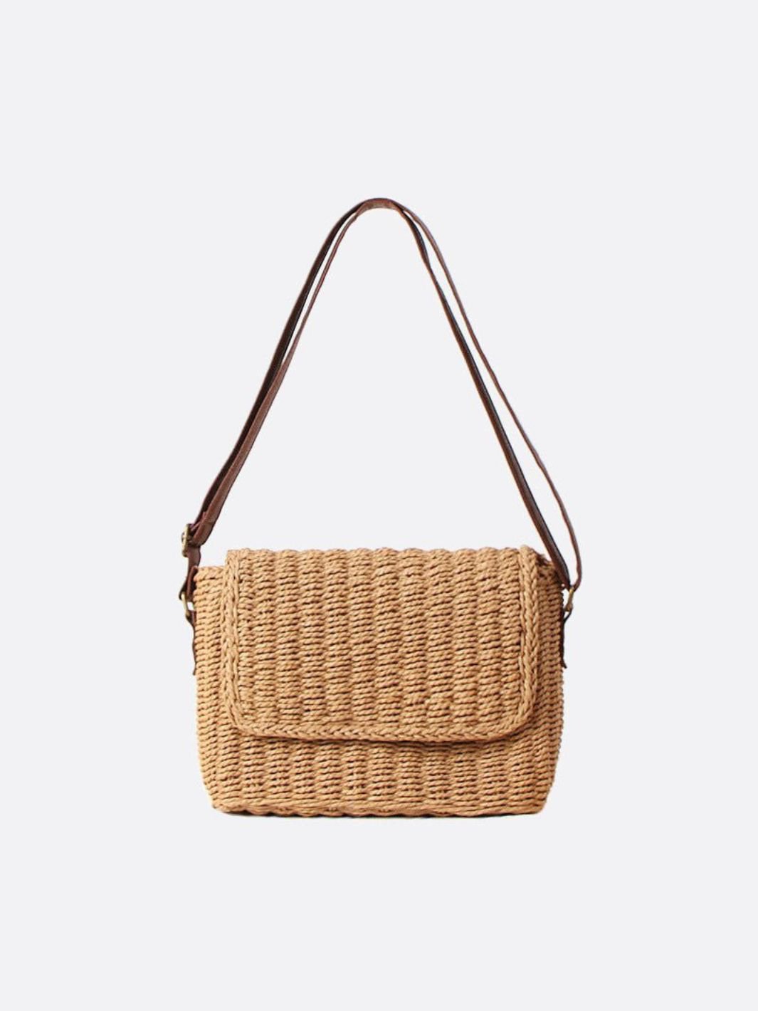 Rectangular Woven Shoulder Bag
