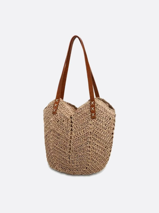 Isla Slouchy Straw Tote – Oversized Soft Woven Shoulder Bag