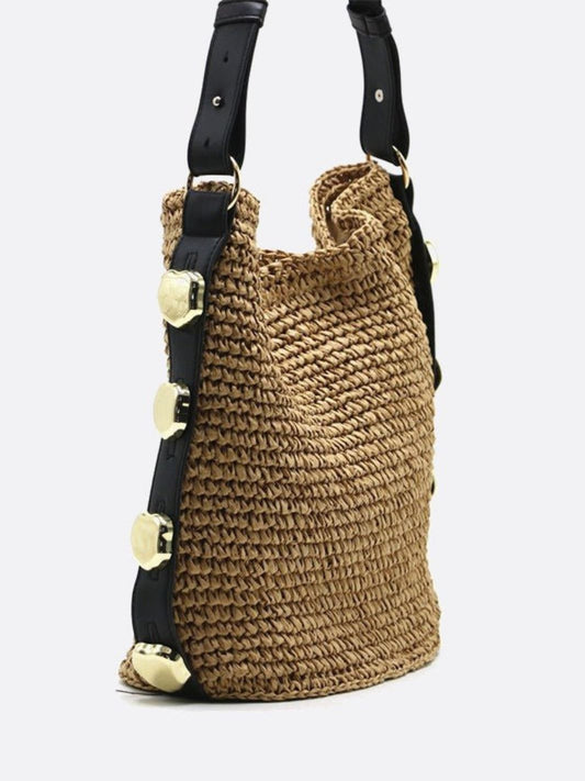 Slouchy Woven Shoulder Bag – Adjustable Strap Hobo Tote