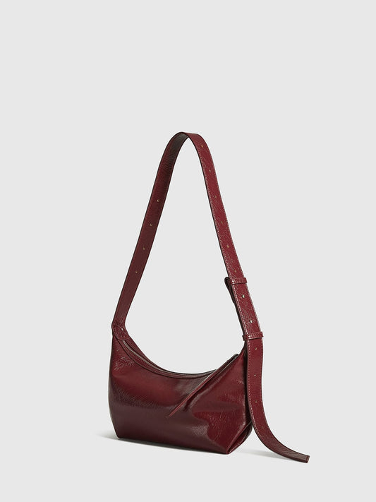 Semmie | Minimalist Burgundy Leather Shoulder Bag – Sleek & Contemporary