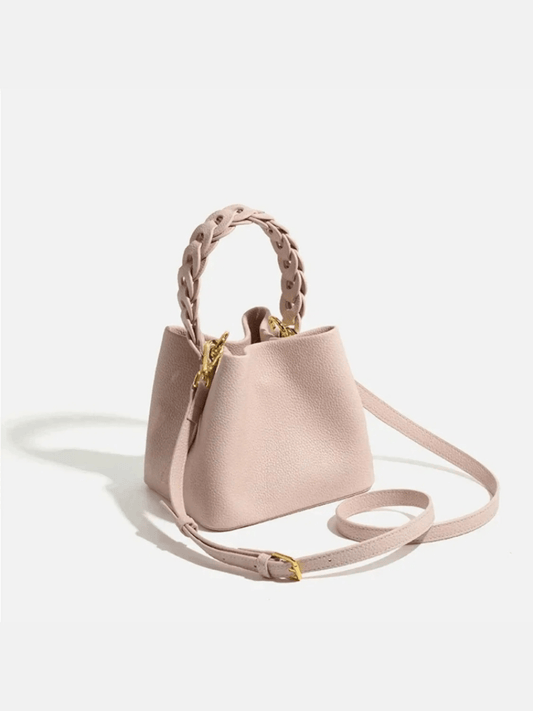 Elara | Blush Pink Braided Handle Tote – Chic & Timeless