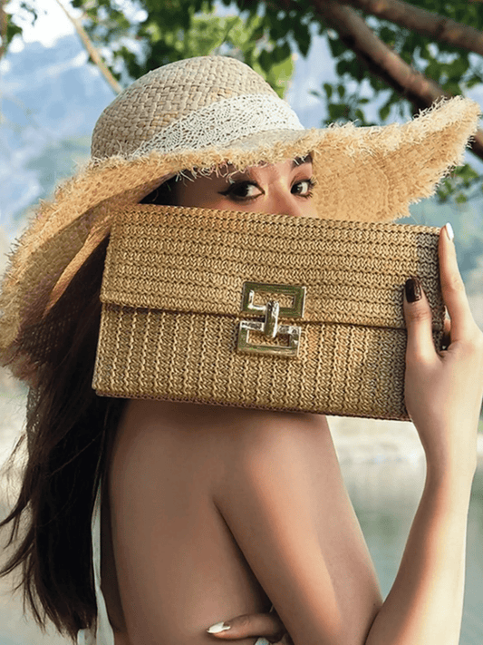Isoldeya | Luxe Gold Woven Clutch – Effortless Glamour