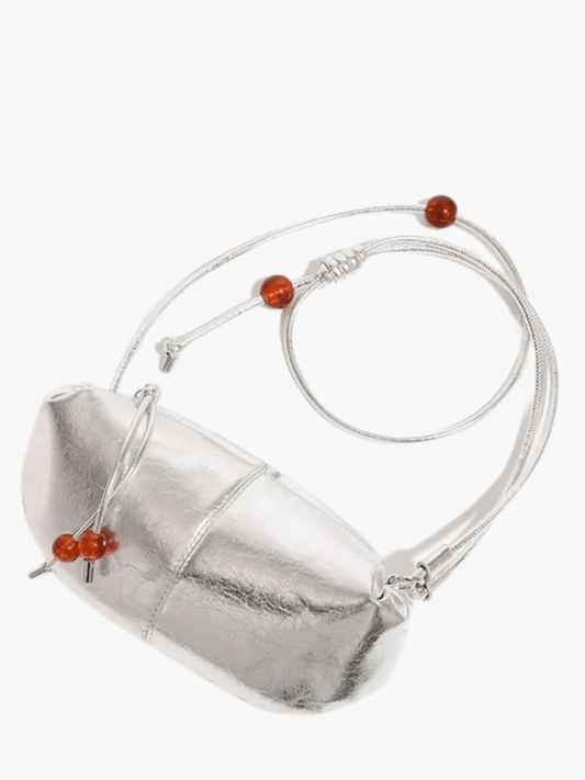 Orlith | Luxe Metallic Silver Shoulder Bag – Bold & Modern