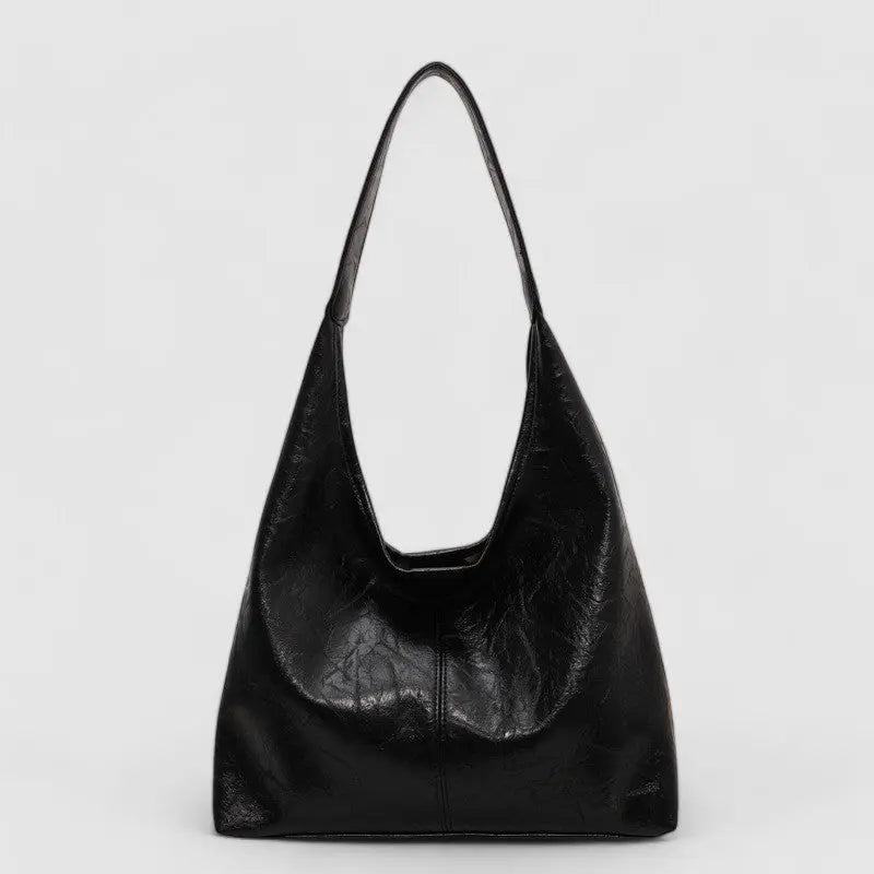 Eliana | Chic Black Leather Shoulder Bag – Modern & Minimalist