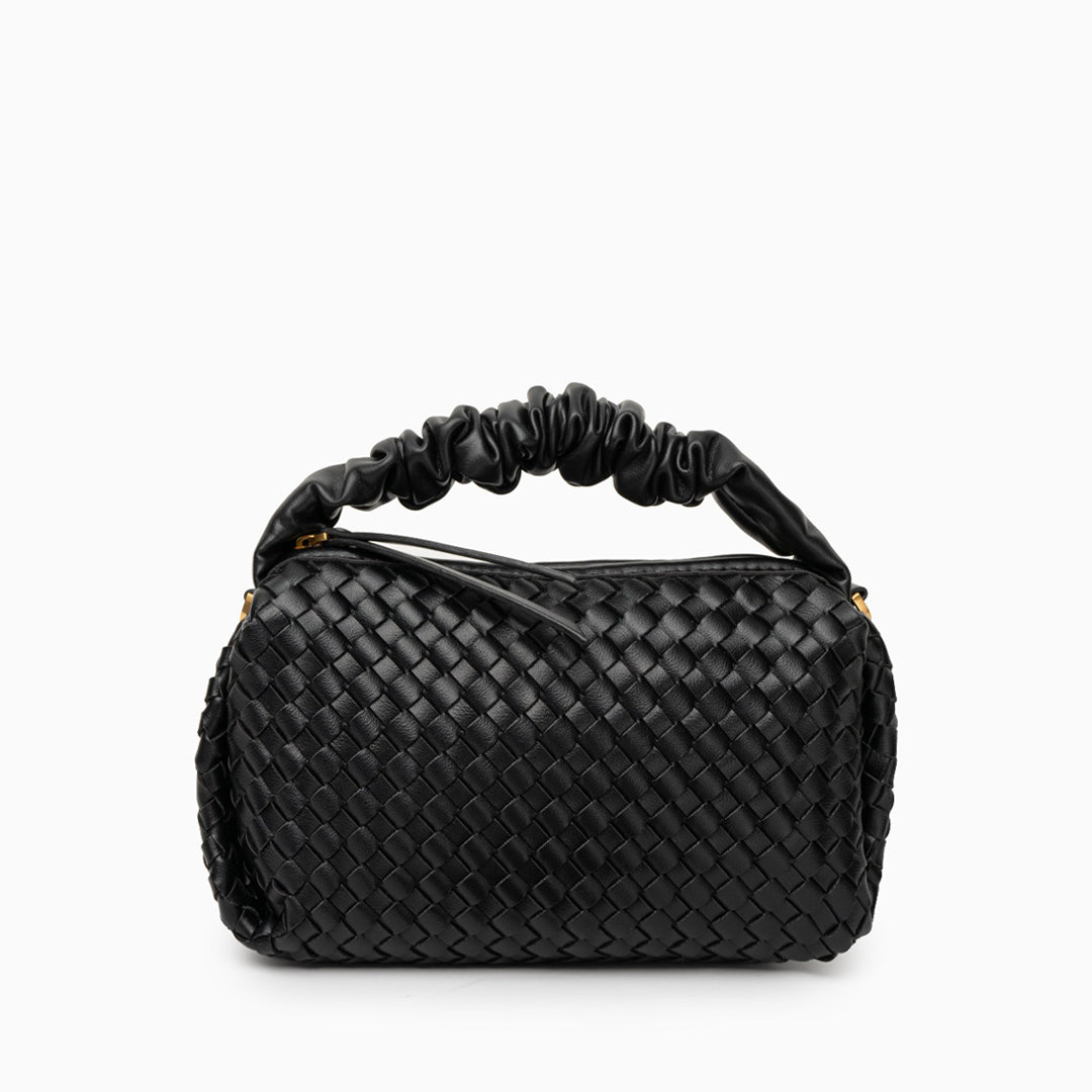 Estelle | Blush Woven Leather Handbag – Chic & Feminine