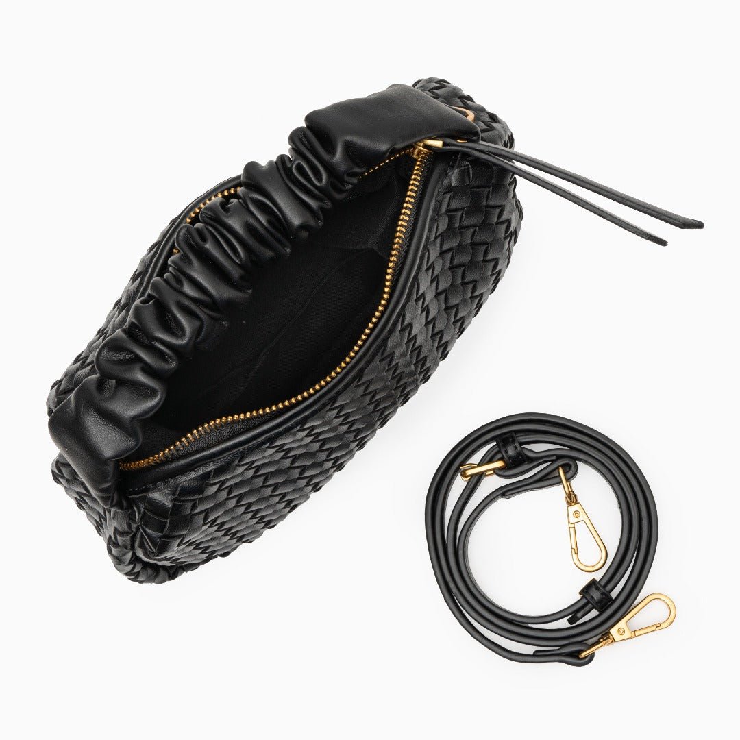 Estelle | Blush Woven Leather Handbag – Chic & Feminine