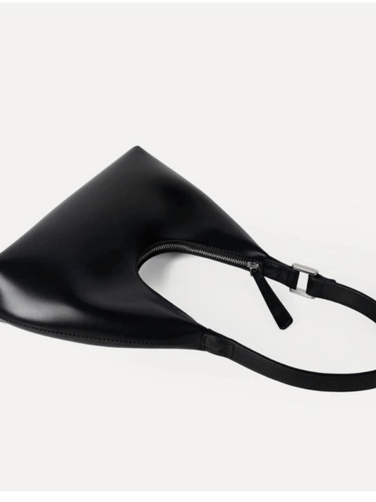 Selene | Luxe Black Leather Shoulder Bag – Sleek & Modern
