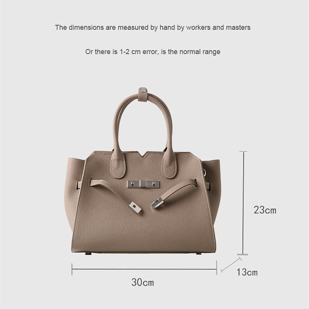 Natalie | Taupe Leather Satchel Bag – Elegant & Timeless