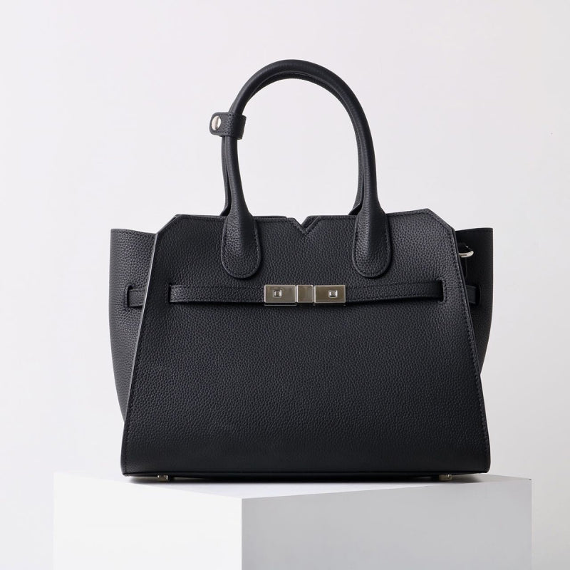 Natalie | Taupe Leather Satchel Bag – Elegant & Timeless