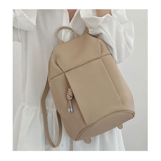 Quilla | Minimalist Beige Leather Backpack – Sleek, Modern & Functional