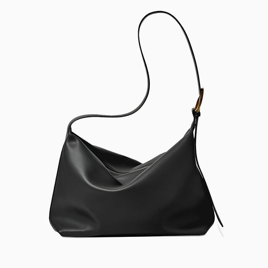 Monica Soft Leather Shoulder Bag – Slouchy Luxe in Black Leather