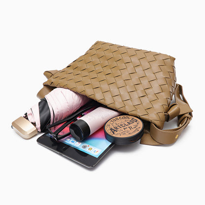 Ciara Woven Shoulder Bag – Elegant Faux Leather Tote