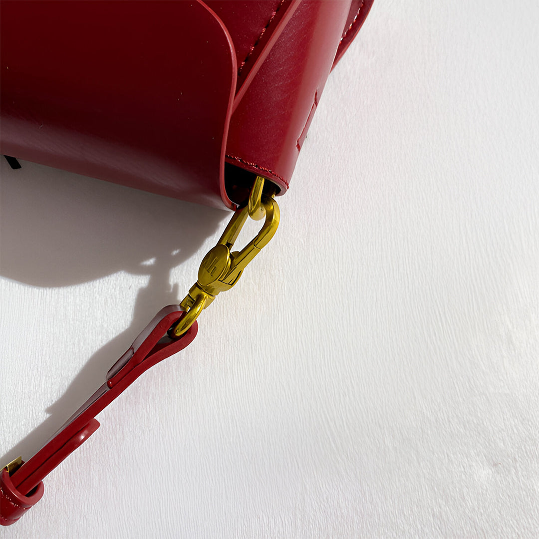 Eden Burgundy Leather Clutch Purse – Elegant Envelope Evening Bag