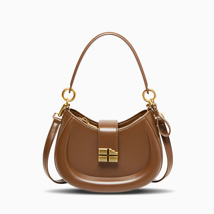 Sandra vegan Leather Brown Shoulder Bag – Designer Crossbody Handbag for Women