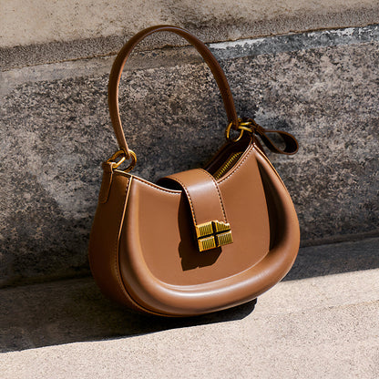 Sandra vegan Leather Brown Shoulder Bag – Designer Crossbody Handbag for Women