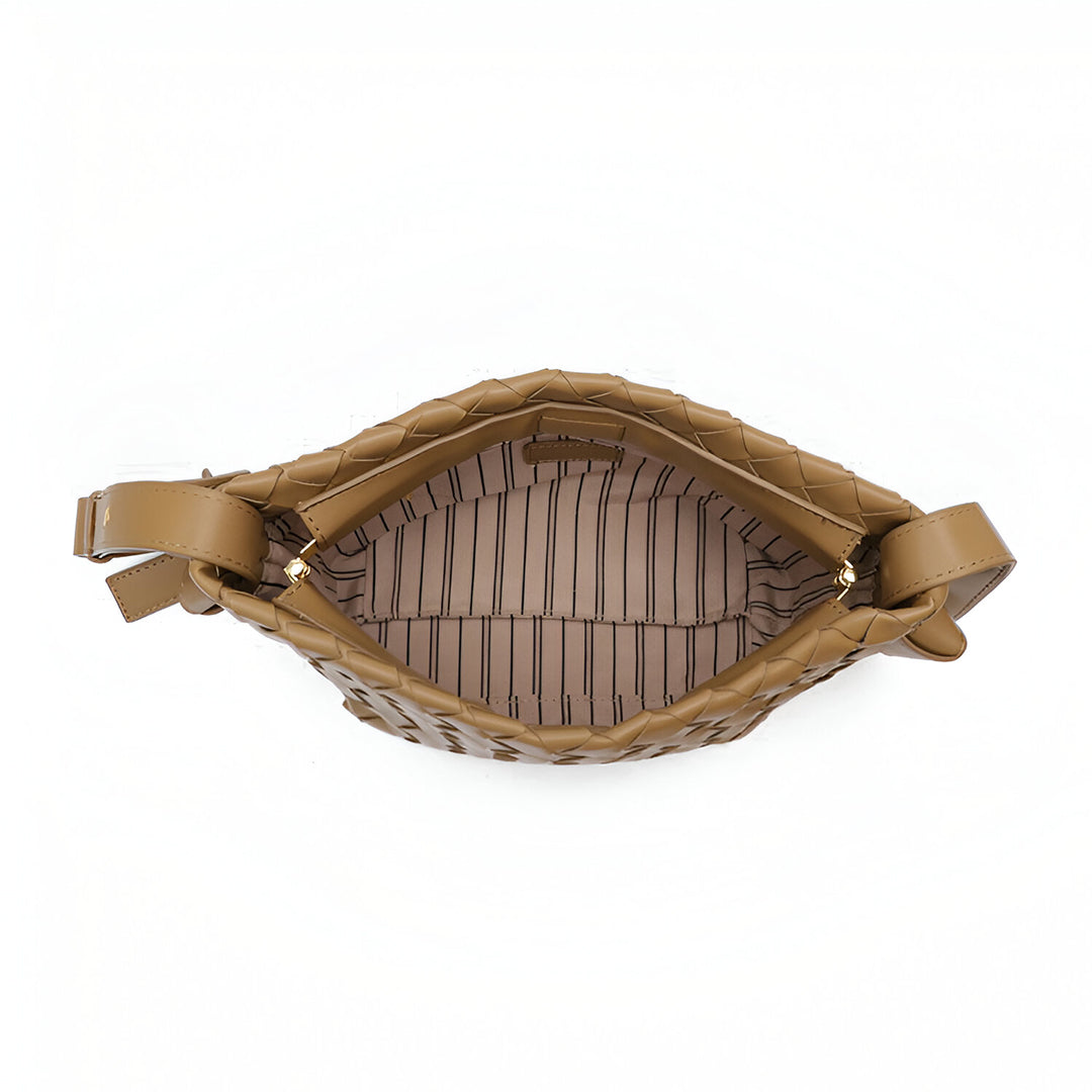 Ciara Woven Shoulder Bag – Elegant Faux Leather Tote