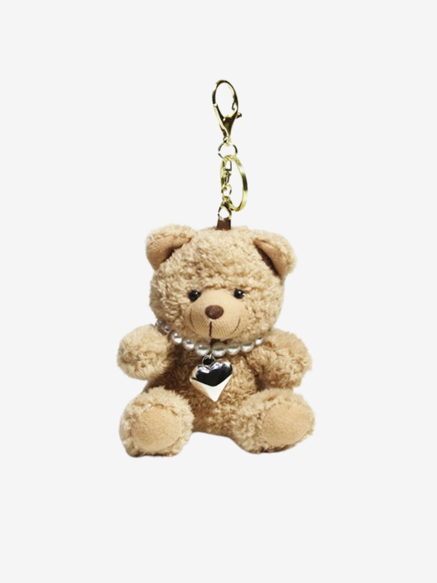 Drisella | Pearl Teddy Plush Bag Charm – Elegant, Cute & Timeless