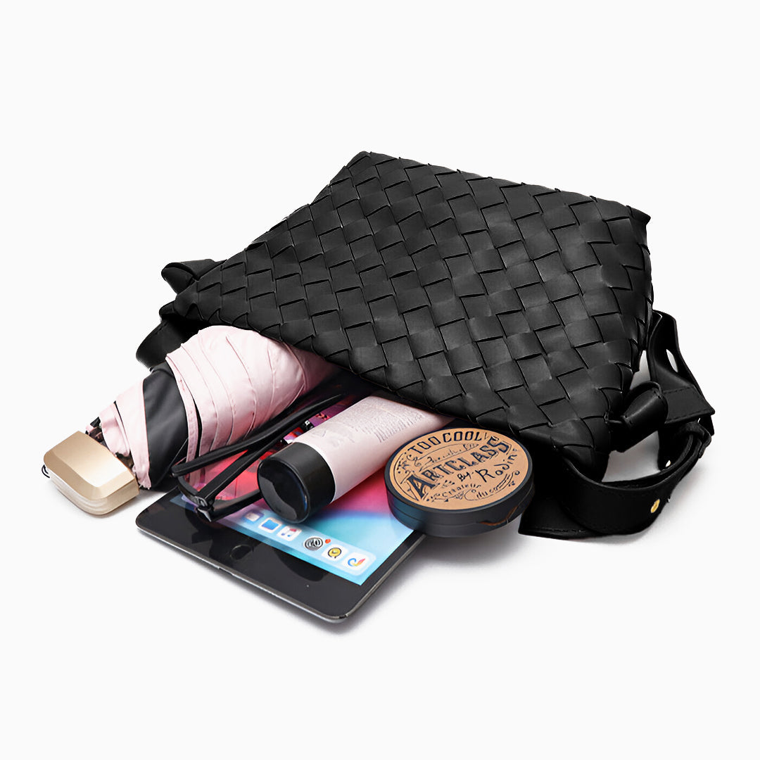 Ciara Woven Shoulder Bag – Elegant Faux Leather Tote