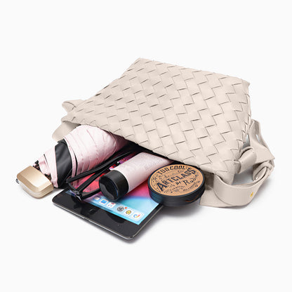 Ciara Woven Shoulder Bag – Elegant Faux Leather Tote