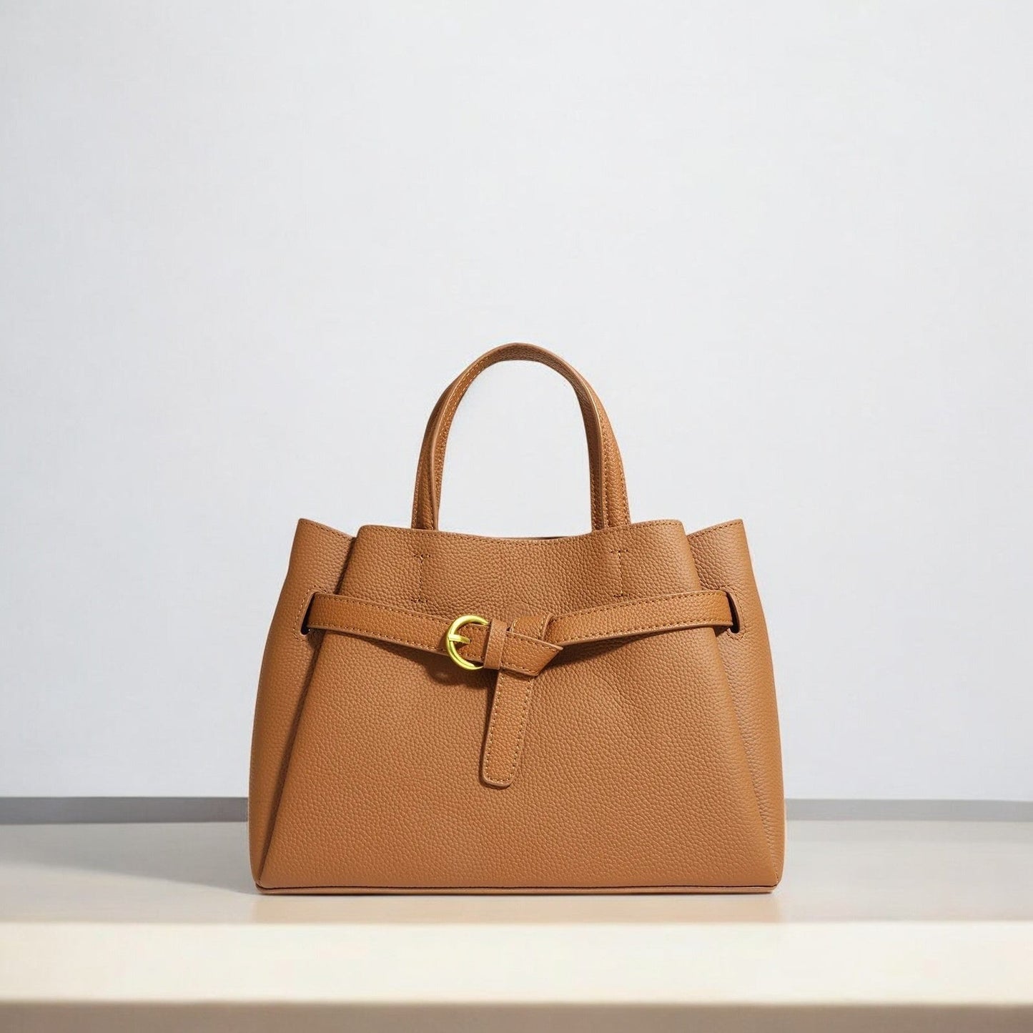 Elena | Elegant Structured Satchel Bag with Buckle Detail