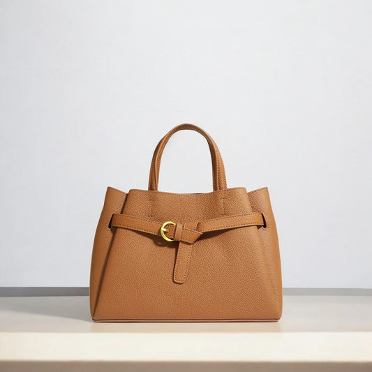 Elena | Elegant Structured Satchel Bag with Buckle Detail
