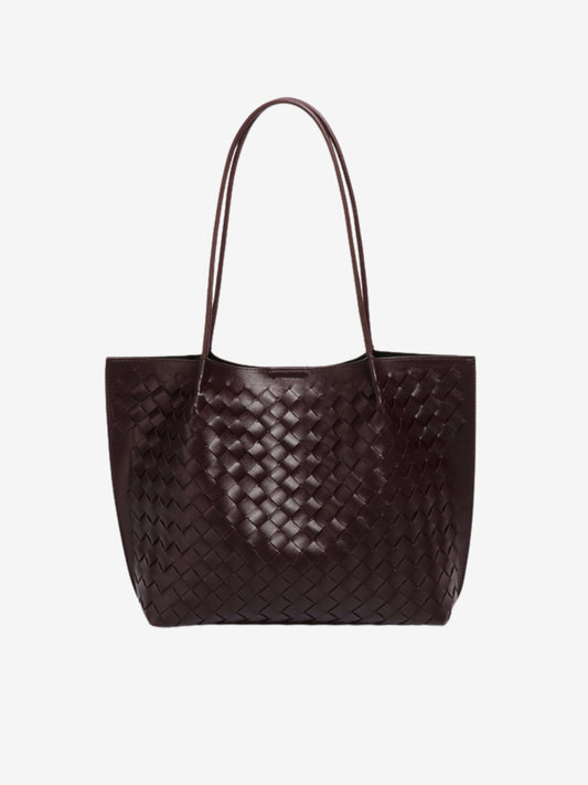 Miato™  Woven Leather Tote Bag – Minimal Design, Maximum Impact