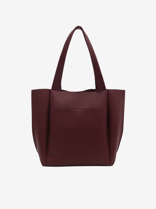 Lilly™ Structured Vegan Leather Tote – Simple, Sleek & Spacious