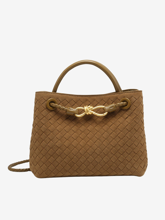 Sabine Woven Suede Handbag – Artisanal, Chic  Sophisticated