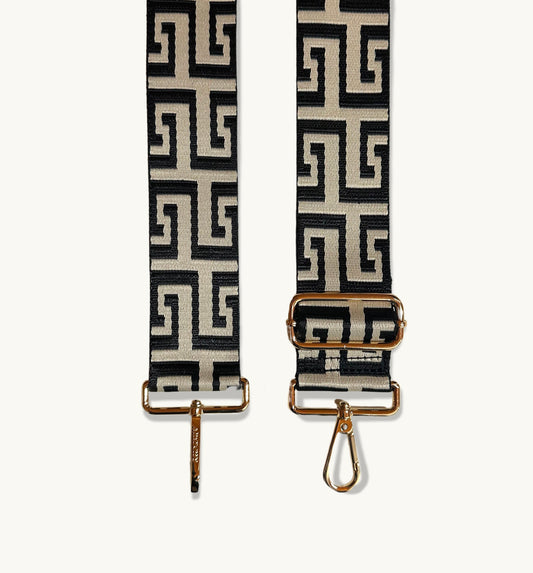 Isolde | Greek Key Woven Bag Strap – Elegant & Adjustable Design