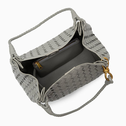 Monaco Woven Tote Bag with Braided Handle and Gold Accent – Luxury Designer Handbag