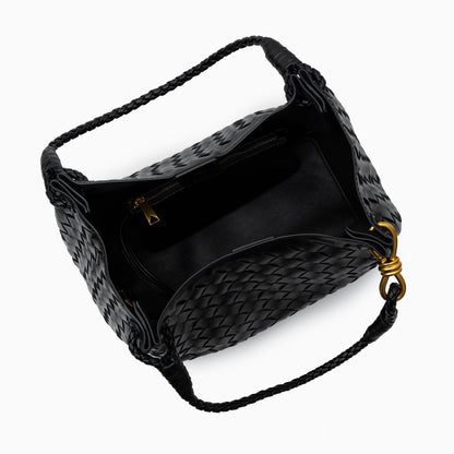 Monaco Woven Tote Bag with Braided Handle and Gold Accent – Luxury Designer Handbag