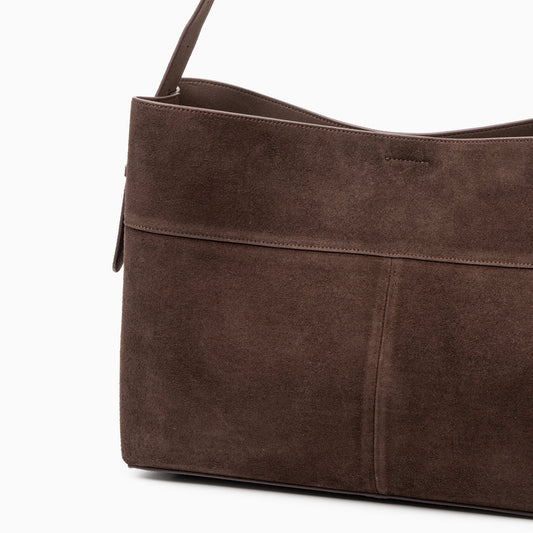 Belle Minimalist Suede Shoulder Tote – Large Everyday Bag