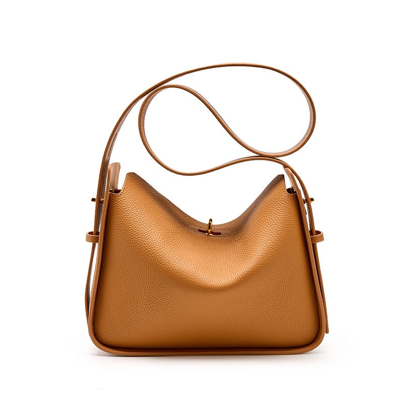 Aurora | Black Leather Shoulder Bag – Luxury Soft Cowhide Crossbody for Women
