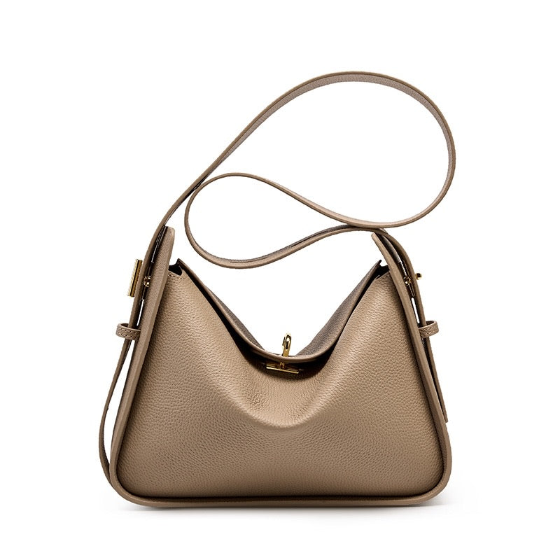 Aurora | Black Leather Shoulder Bag – Luxury Soft Cowhide Crossbody for Women
