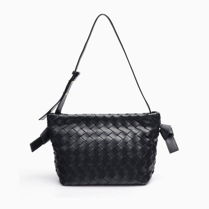 Ciara Woven Shoulder Bag – Elegant Faux Leather Tote