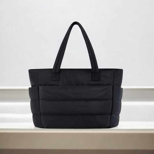 Lily | White Puffer Tote Bag – Stylish & Lightweight