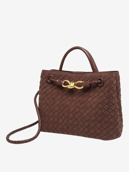 Sabine Woven Suede Handbag – Artisanal, Chic  Sophisticated